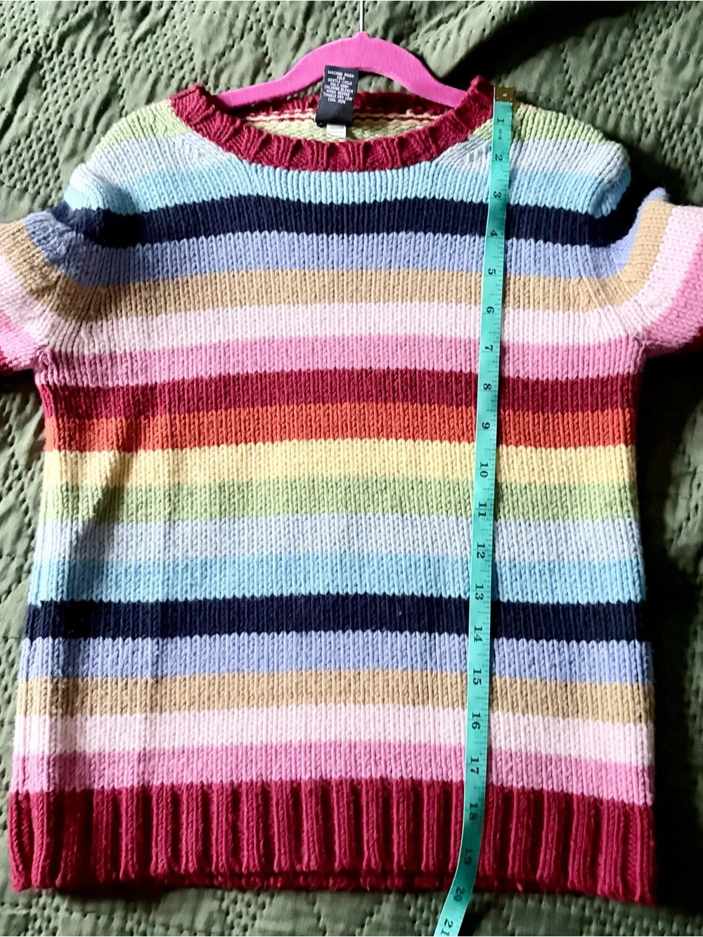 Vintage 2002 GAP Striped Chunky Knit Sweater Kids Large 10 Wool Blend Multicolor